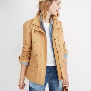 Madewell passage jacket with embroidered flowers size large